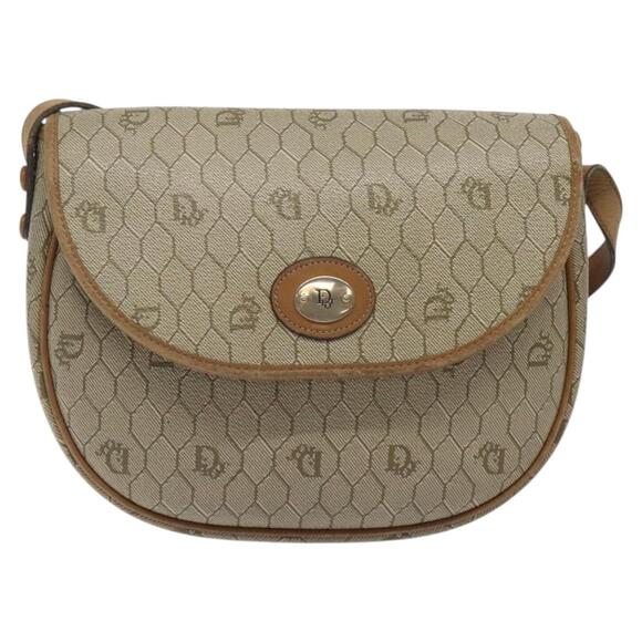 DIOR Honeycomb Canvas Shoulder Bag Pvc Beige Gold - Picture 2 of 12